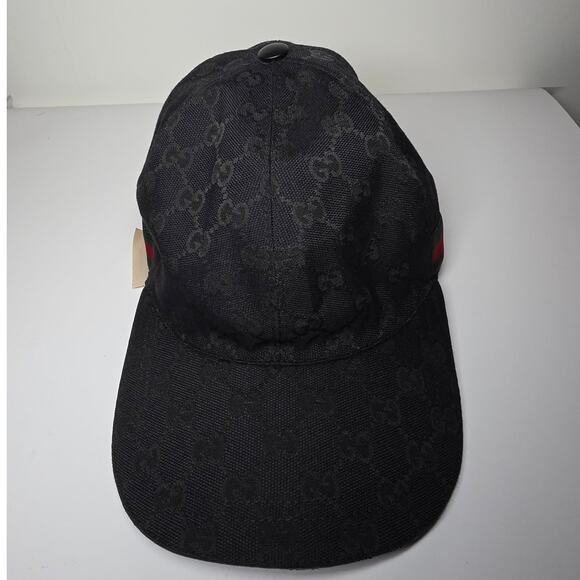 Gucci Black GG Monogram baseball cap M sz main image 4